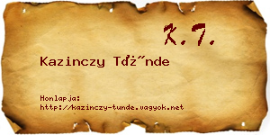 Kazinczy Tünde névjegykártya